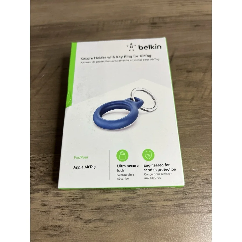 Belkin Secure Holder with Key Ring for Apple Airtag F8W973btBLU - Blue Brand New
